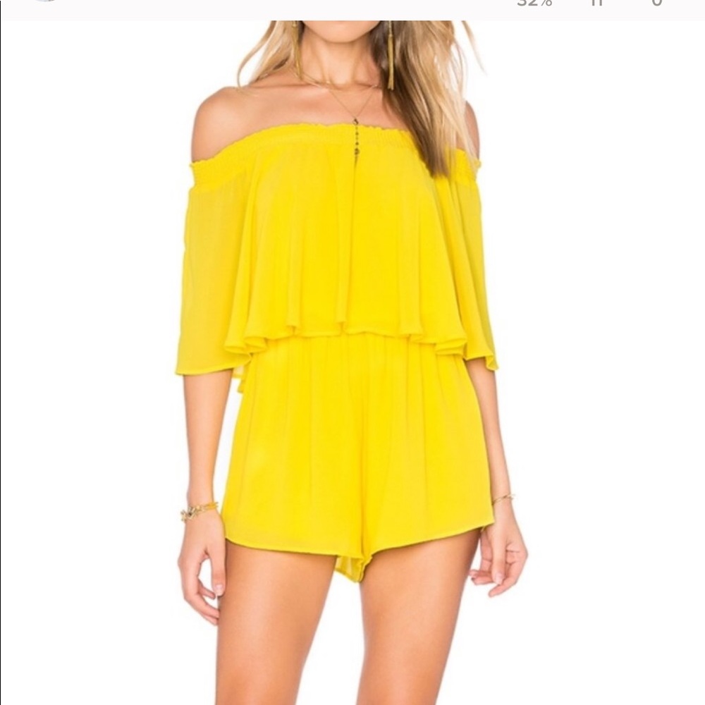 Yellow shorts jumpsuit